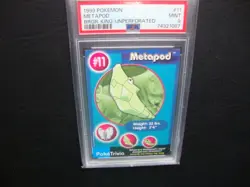 1999 Burger King Poke Metapod UnPerforated card #11 Psa 9 Mint - Image 1
