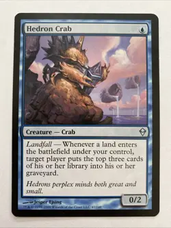 MTG Zendikar Hedron Crab 47 Magic The Gathering LP Blue Mill - Image 1