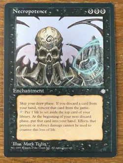 Vintage 1995 NECROPOTENCE Ice Age- Magic The Gathering Mtg LP Lightly Played - Image 1