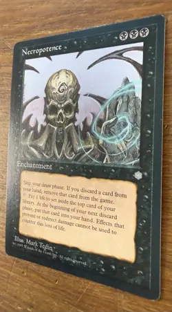 Vintage 1995 NECROPOTENCE Ice Age- Magic The Gathering Mtg LP Lightly Played - Image 2