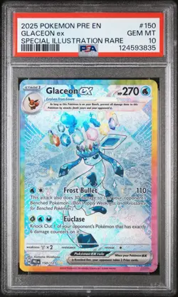 2025 POKEMON PRE EN-PRISMATIC EVOLUTIONS #150 GLACEON EX PSA 10 - Image 1
