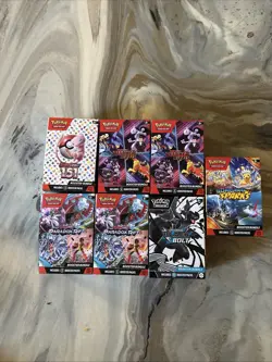 **EMPTY** LOT OF 7- POKEMON TCG - BOOSTER BUNDLES MIXED 151/PR/BB/DR **EMPTY!** - Image 1
