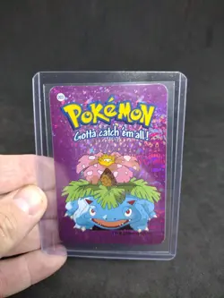 Pokemon Vintage Vending Machine Holo prism sticker Nintendo 2000 Venusaur Purple - Image 1
