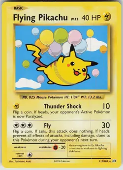 Pokemon Flying Pikachu 110/108 XY - Evolutions Secret Rare NM - Image 1