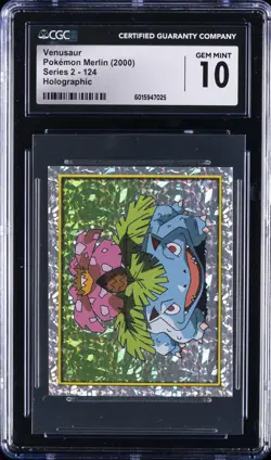2000 POKEMON MERLIN SERIES 2 - HOLO #124 VENUSAUR CGC 10 GEM MINT - Image 1