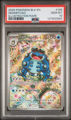 2025 POKEMON BLK EN-BLACK BOLT ILLUSTRATION RARE #105 SEISMITOAD PSA 10 - Image 1