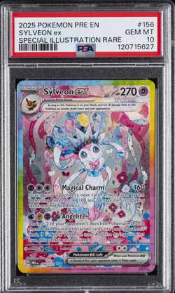 2025 POKEMON PRE EN-PRISMATIC EVOLUTIONS #156 SYLVEON EX PSA 10 - Image 1