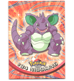 Pokemon 1999 Moderate Play Topps Series 1 1st Print Blue Logo Nidoking 34 - Image 1