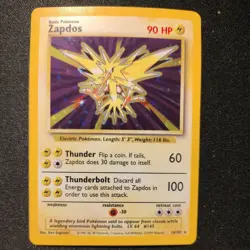 Basic Pokemon TCG Zapdos 016/102 Base Set Holo LP Excellent condition! - Image 1