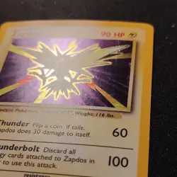 Basic Pokemon TCG Zapdos 016/102 Base Set Holo LP Excellent condition! - Image 3