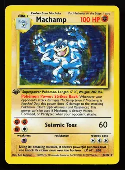 Machamp 8/102 Holo 1st Edition Base Set Unlimited Pokemon Card - Image 1