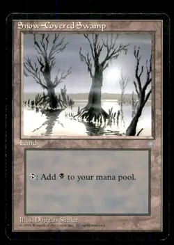 MTG Snow-Covered Swamp LP Light Play Ice Age [3283] - Image 1