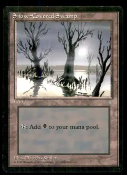 MTG Snow-Covered Swamp LP Light Play Ice Age [3281] - Image 1
