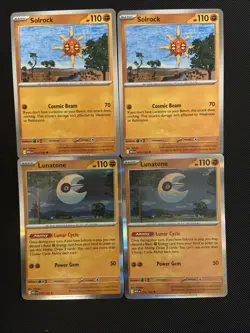 x2 Solrock 075/132 x2 Lunatone 074/132 - Mega Evolution - Pokemon NM/M English - Image 1