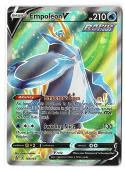 Empoleon v (Full Art) #145/163 POKEMON SWSH05: Battle Styles Holo (NM+) (2021) - Image 1