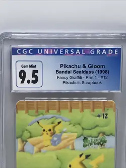 CGC 9.5 Blue Pikachu & Gloom Pokemon Bandai Sealdass Fancy Graffiti #12 Part 1 - Image 2