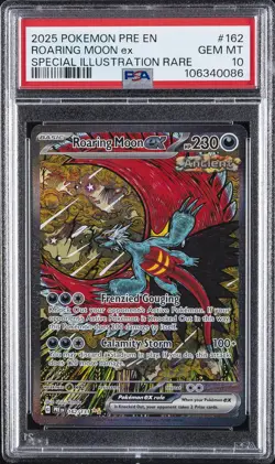 2025 POKEMON PRE EN-PRISMATIC EVOLUTIONS #162 ROARING MOON EX PSA 10 - Image 1