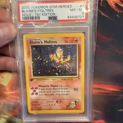 Pokemon 2000 Gym Heroes Holo 1st Edition Blaine's Moltres - PSA 8 - 3 Swirls - Image 3