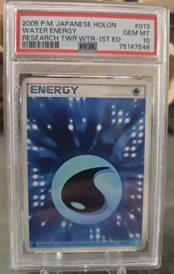 2005 Pokemon Water Energy 013/015 Holon Research Tower Deck Japanese PSA 10 Pop1 - Image 1