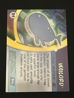 Pokemon Wailord Foil Topps Advanced Challenge #84 2004 NM - Image 2