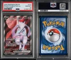 2025 Pokemon DRI EN Team Rocket’s Mewtwo EX Ultra Rare #213 PSA 10 Gem Mint - Image 3