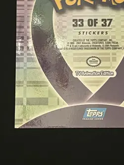 Pokemon Suicune Topps Johto League Champions 33 of 37 Sticker NM/M - Image 3