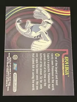 Pokemon Lugia Foil Topps Johto Series 3 #249 2001 TV Animation Edition LP - Image 2