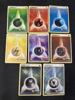 2010 Play Pokemon League Promo Energy Set CROSSHATCH Holo - Image 1