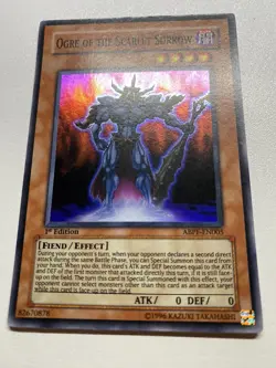 Yugioh Ogre Of The Scarlet Sorrow Super Rare Unlimited ABPF-EN005 MP - Image 1