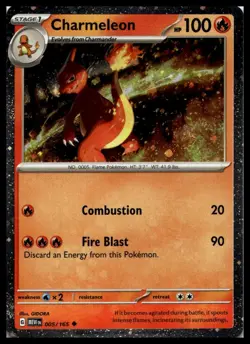Charmeleon 005/165 Scarlet & Violet 151 Cosmo Holo Pokemon Card | NM - Image 1