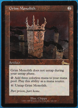 Grim Monolith Urza's Legacy HEAVILY PLD (Reserved List MTG Magic Card) 505873 - Image 1