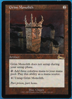 Grim Monolith Urza's Legacy HEAVILY PLD (Reserved List MTG Magic Card) 505871 - Image 1