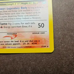 Entei 17/64 Pokemon Neo Revelation Regular Rare Card - Unlimited - LP - Image 5