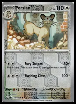 Persian 049/064 Shrouded Fable Reverse Holo Pokemon Card | NM - Image 1