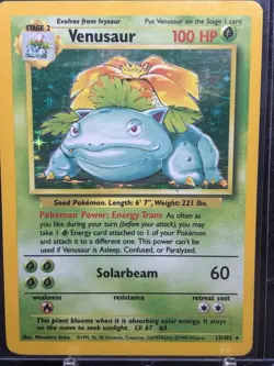 Pokemon TCG Venusaur Holo Rare Card 15/102 Base Set, Unlimited 1999 Vintage - Image 1