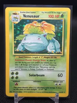 Pokemon TCG Venusaur Holo Rare Card 15/102 Base Set, Unlimited 1999 Vintage - Image 2