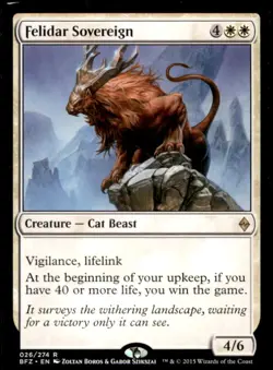 MTG - Felidar Sovereign Battle for Zendikar #26 Rare LP - Image 1