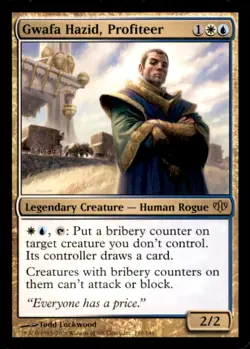 MTG - Gwafa Hazid, Profiteer Conflux #110 Rare LP - Image 1
