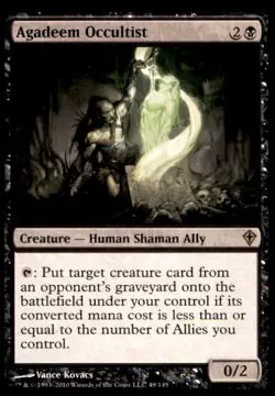 MTG - Agadeem Occultist Worldwake #48 Rare LP - Image 1