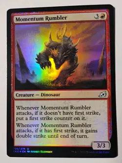 Foil Momentum Rumbler MTG, Ikoria Lair of Behemoths, NM - Image 1