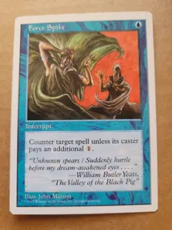 MTG - 5th Fifth Edition - Force Spike - Common Blue - Magic 1997 PLAYED - Image 1