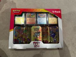 Pokemon 151 Scarlet Violet Costco 5-Pack Mini Tin Bundle Exclusive New & Sealed - Image 1