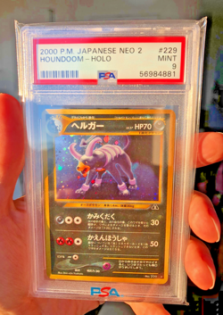 Pokemon Houndoom Neo 2 Japanese Holo Rare #229 PSA 9 MINT - Image 1