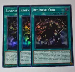 Yugioh! Regenesis Code ALIN-EN060 (SR) 1st Ed 3x "Regenesis Support" - Image 1