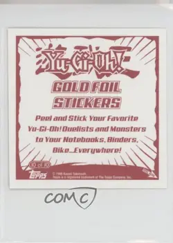 Maximillion Pegasus Topps YuGiOh Sticker Collection Gold Foil #10 2002 - Image 2