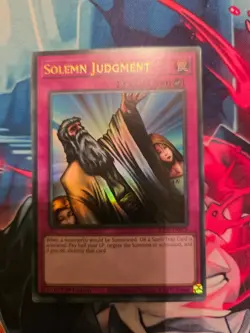 RA02-EN075 Solemn Judgment Ultra Rare 1st Edition YuGiOh - Image 1