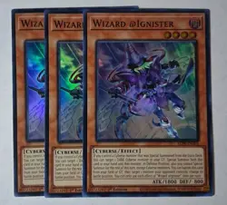 Yugioh - Wizard @Ignister x 3 - 1st Edition Super Rare NM - Image 1