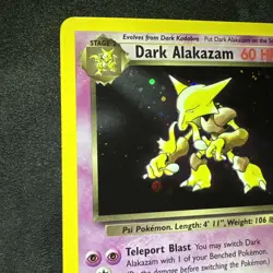 Dark Alakazam TCG 1/82 Unlimited Holo Rare 2000 Vintage Pokemon Card MP - Image 2
