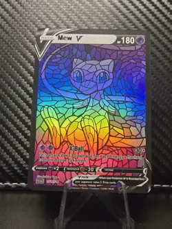 Mew CUSTOM Stained Glass Holo Van Gogh Shiny Card For Display Only - Image 2