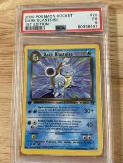 PSA 5 EX 2000 Dark Blastoise 20/82 Team Rocket First Edition RARE Pokemon Card - Image 1
